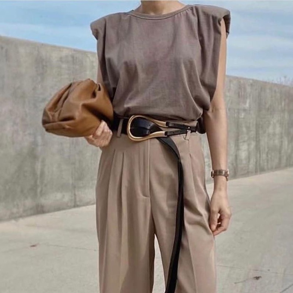 The Frankie Shop Eva Mushroom / Brown Color XS - S Top Shirt